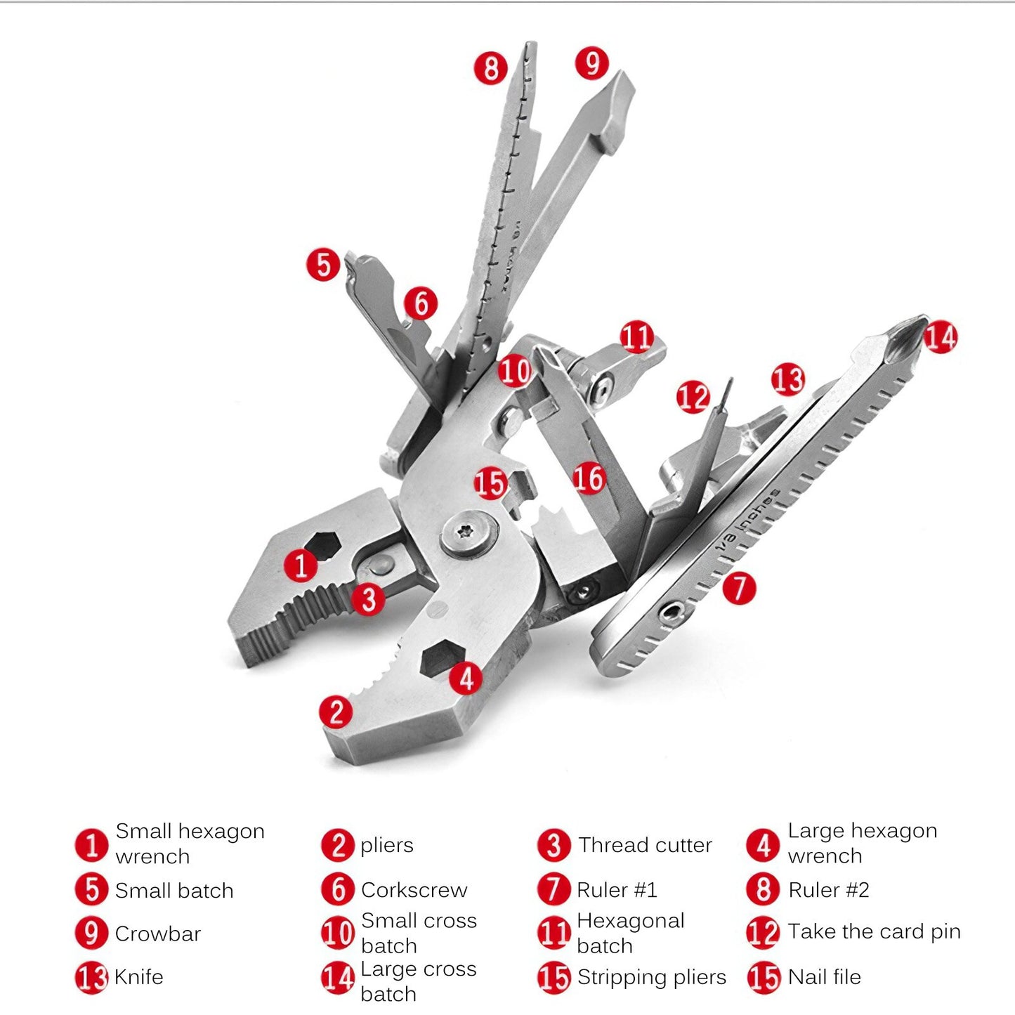 Stainless Steel 25 In 1 Folding Pliers Portable Multi-purpose Screwdriver Combination Pliers Machine Repair Outdoor Camping Tool