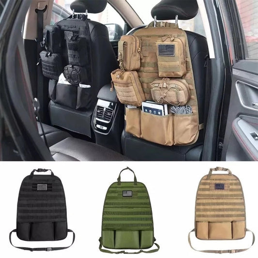 Molle Seat Back Organizer, Tactical Car Seat Organizer with Pouches, Tactical Molle Vehicle Organizers Panel Universal Fit