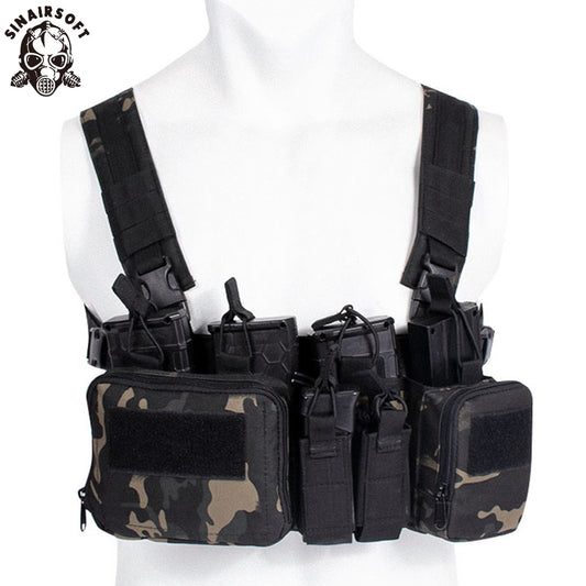 CS Match Wargame TCM Chest Rig Tactical Vest Military Gear Pack Magazine Pouch Holster Molle System Waist Men Nylon