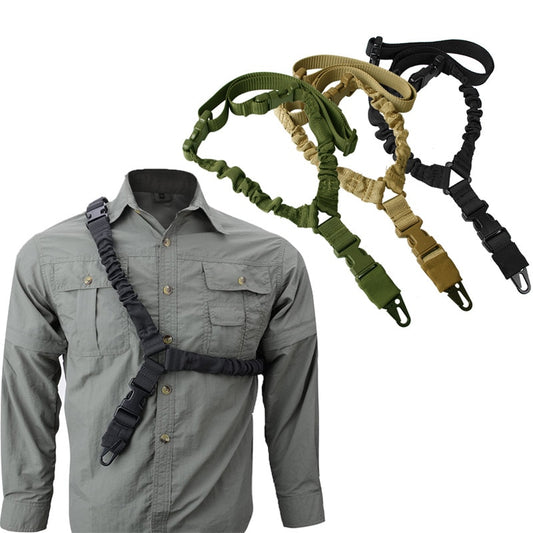 Tactical Single Point Gun Sling Shoulder Strap Rifle Rope Belt with Metal Buckle