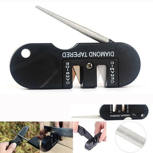 EDC Portable Tungsten Ceramic Carbide Knife Whetstone Sharpener Sharpen Fish Hook Pocket Diamond Tool Camp Hike outdoor